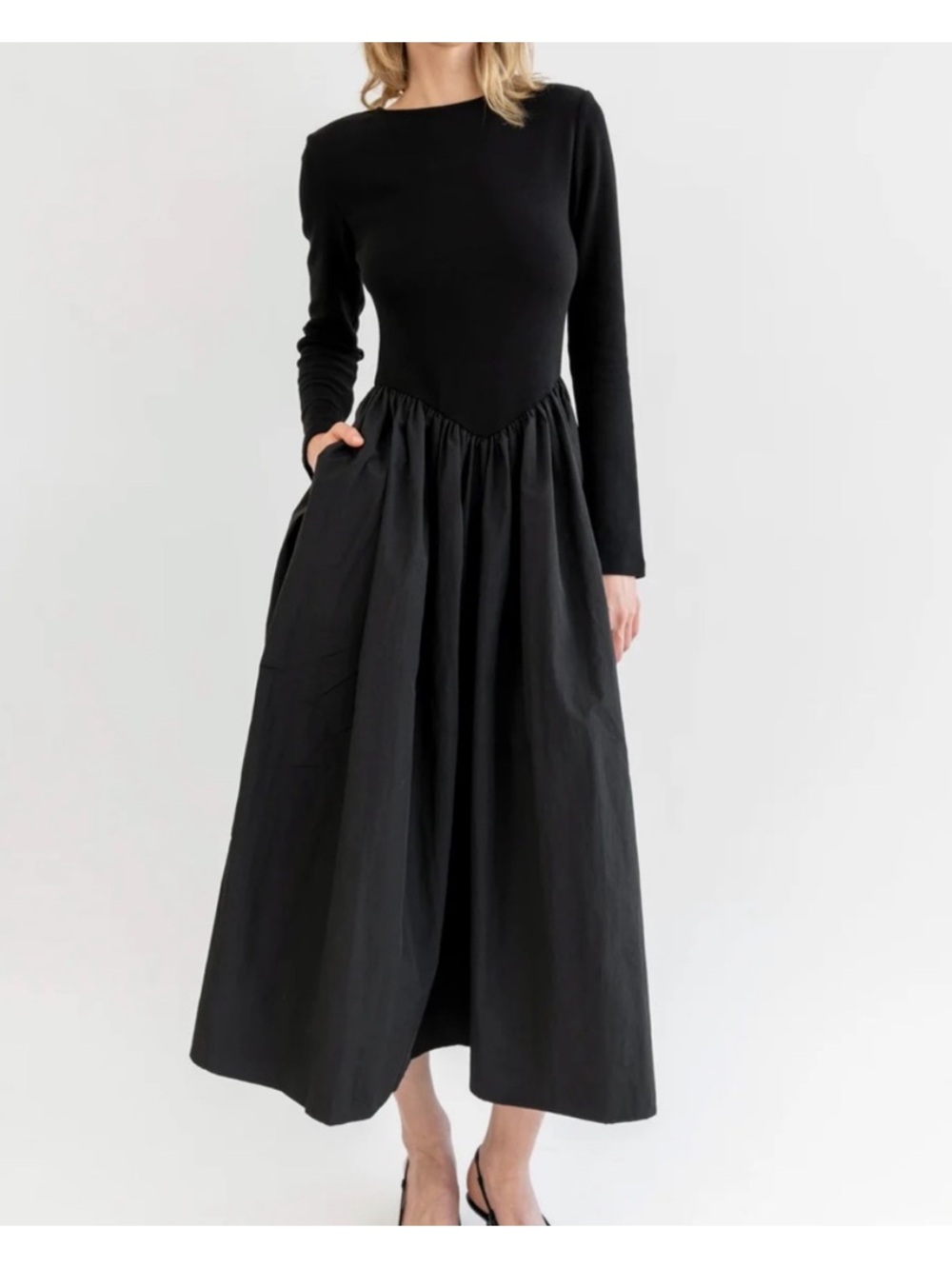 The Bekk Kira Basque Waist Maxi Dress Black XS